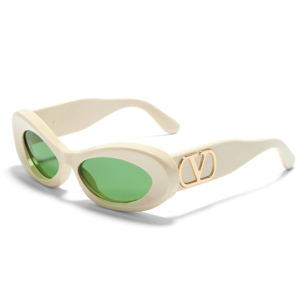 NEW VALENTINO SUNGLASSES IVORY/GREEN WOMEN EYEWEAR VALENTINO VLS-178B